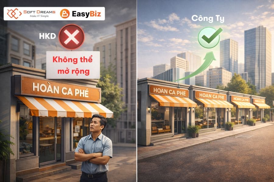Hộ kinh doanh không thể mở rộng chi nhánh nếu không thành lập lên công ty