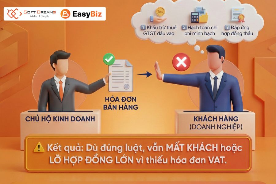 Hóa đơn của HKD không đáp ứng được khi bên mua cần hóa đơn GTGT để khấu trừ thuế